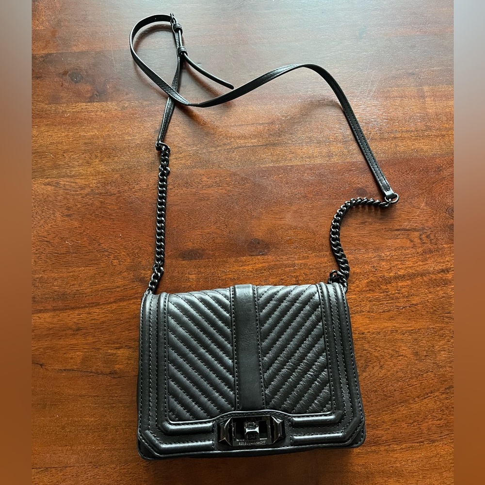 Rebecca Minkoff Black Quilted Leather Crossbody Bag